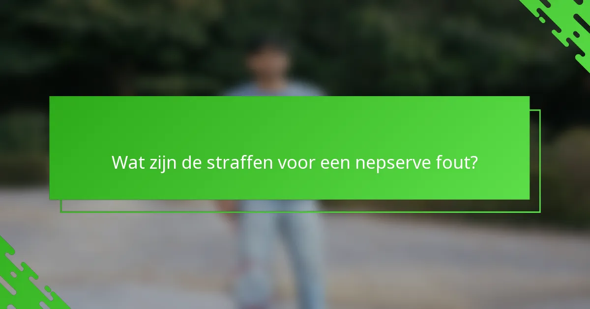 Wat zijn de straffen voor een nepserve fout?