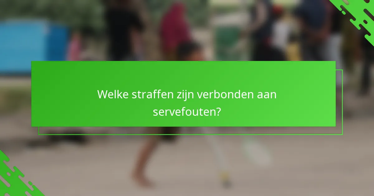 Welke straffen zijn verbonden aan servefouten?